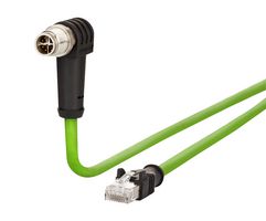 142M2XA5020 - Sensor Cable, 90° M12 Plug, RJ45 Plug, 8 Positions, 2 m, 6.6 ft - METZ CONNECT