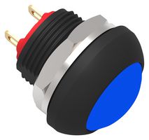 PB6B2FM7M1CAL00 - Industrial Pushbutton Switch, Subminiature, PB6, 13.6 mm, SPST-NO, Off-(On), Flat, Blue - ALCOSWITCH - TE CONNECTIVITY