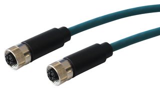 PXPTPU12FBF08XFB050PU - Sensor Cable, Cat6a, M12 Receptacle, M12 Receptacle, 8 Positions, 5 m, 16.4 ft - BULGIN LIMITED
