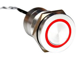 MC19LOSRG - Vandal Resistant Switch, MC, 19.2 mm, SPST-NO, Off-On, Flush, Natural - BULGIN LIMITED