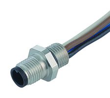 09-3111-00-04 - Sensor Cable, M5 Plug, Free End, 4 Positions, 200 mm, 7.9 ", 707 - BINDER