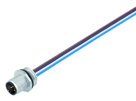 09-3431-433-04 - Sensor Cable, M12 Plug, Free End, 4 Positions, 200 mm, 7.9 ", 713/763 - BINDER