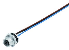 76-0532-1011-00008-0200 - Sensor Cable, M12 Receptacle, Free End, 8 Positions, 200 mm, 7.9 ", 713/763 - BINDER