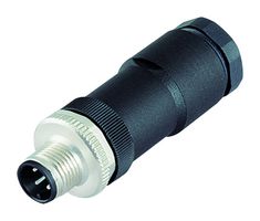 99-0487-186-08 - Sensor Connector, 713 Series, M12, Male, 8 Positions, Screw Pin, Straight Cable Mount - BINDER