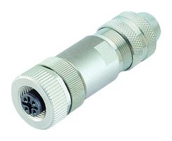 99-1430-812-04 - Sensor Connector, 713 Series, M12, Female, 4 Positions, Screw Socket, Straight Cable Mount - BINDER