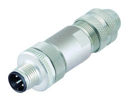 99-1437-812-05 - Sensor Connector, 713 Series, M12, Male, 5 Positions, Screw Pin, Straight Cable Mount - BINDER