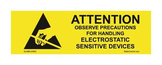 ALABEL5/8X2 - Safety Sign, Warning, Observe Precautions for Handling Electrostatic Discharge Sensitive Devices - SCS