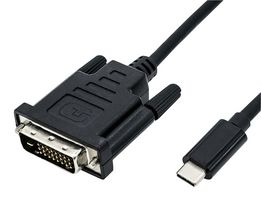 11.04.5831 - Inter Series Adapter Cable Assembly, Type C USB 3.1 Plug to DVI-D (Dual Link) Plug, 6.6 ft, 2 m - ROLINE