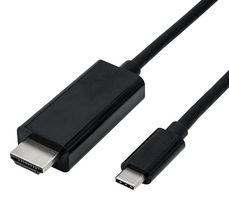 11.04.5840 - Inter Series Adapter Cable Assembly, Type C USB 3.1 Plug to HDMI A Plug, 3.28 ft, 1 m, Black - ROLINE