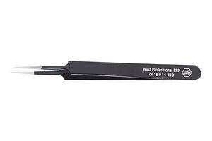 32334 - Tweezer, ESD, Precision, Straight, Pointed, Stainless Steel, 110 mm Overall Length - WIHA