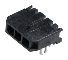 43650-0303 - Pin Header, Power, 3 mm, 1 Rows, 3 Contacts, Through Hole Right Angle, Micro-Fit 3.0 43650 - MOLEX