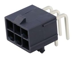 172448-0006 - Pin Header, Power, 4.2 mm, 2 Rows, 6 Contacts, Through Hole Right Angle, Mini-Fit Jr. 172448 - MOLEX