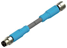 T4062123004-004 - Sensor Cable, M8 Plug, M8 Receptacle, 4 Positions, 3 m, 9.8 ft, T406 - TE CONNECTIVITY