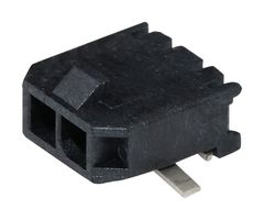 43650-0214 - Pin Header, Power, 3 mm, 1 Rows, 2 Contacts, Surface Mount Right Angle, Micro-Fit 3.0 43650 - MOLEX