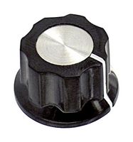 PKES120B1/4 - Knob, Round Shaft, 6.35 mm, Phenolic, Round Fluted Skirted with Indicator Line, 32.9 mm, PKES - ALCOSWITCH - TE CONNECTIVITY