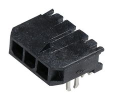 43650-0410 - Pin Header, Power, 3 mm, 1 Rows, 4 Contacts, Surface Mount Right Angle, Micro-Fit 3.0 43650 - MOLEX