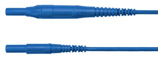 MSFK B441 / 1 / 100 / BL - Banana Test Lead, 4mm Banana Plug, Shrouded, 4mm Banana Plug, Shrouded, 3.3 ft, 1 m, Blue, 8 A - SCHUTZINGER