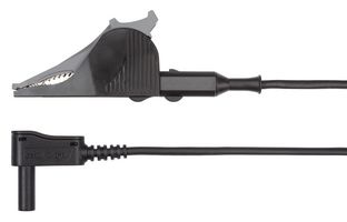 MSWSAK 7418 / 2.5 / 150 / SW - Alligator Clip to Banana Plug Test Lead, Alligator Clip, 4mm Right Angle Banana Plug, Shrouded - SCHUTZINGER