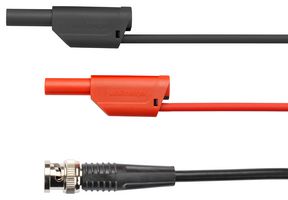 SKO 89-58 / 100 / SW - BNC Breakout, BNC Plug, 4mm Banana Plugs x 2, 3.3 ft, 1 m, Black, 3 A - SCHUTZINGER