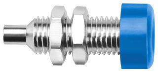 BU 403 NI / BL - Banana Test Connector, Jack, Panel Mount, 32 A, 70 VDC, Nickel Plated Contacts, Blue - SCHUTZINGER