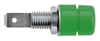 IBU 5568 NI / GN - Banana Test Connector, Jack, Panel Mount, 32 A, 70 VDC, Nickel Plated Contacts, Green - SCHUTZINGER