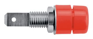 IBU 5568 NI / RT - Banana Test Connector, Jack, Panel Mount, 32 A, 70 VDC, Nickel Plated Contacts, Red - SCHUTZINGER