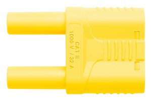SKURZ 6100 / 19-4 IG 2MB NI / GE - Banana Test Connector, Plug, Cable Mount, 32 A, 1 kV, Nickel Plated Contacts, Yellow - SCHUTZINGER