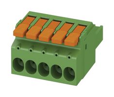 LPC 6/ 5-ST-7,62 - Pluggable Terminal Block, 7.62 mm, 5 Ways, 18AWG to 8AWG, 6 mm², Push In, 41 A - PHOENIX CONTACT