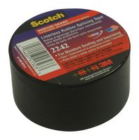 2242-1-1/2X15FT - Electrical Insulation Tape, Rubber, Black, 38.1 mm x 4.57 m - 3M