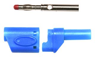BU-3110410-6 - Banana Test Connector, Plug, Cable Mount, 45 A, 600 V, Nickel Plated Contacts, Blue - MUELLER ELECTRIC