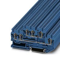 STTB 2,5-TWIN BU - DIN Rail Mount Terminal Block, Feed-Thru, 6 Ways, 28 AWG, 12 AWG, 2.5 mm², Clamp, 22 A - PHOENIX CONTACT