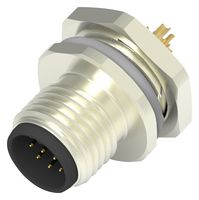 T4132012121-000 - Sensor Connector, M12, Male, 12 Positions, Solder Pin, Straight Panel Mount - TE CONNECTIVITY