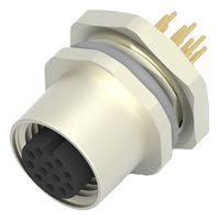 T4143012121-000 - Sensor Connector, M12, Female, 12 Positions, PCB Socket, Straight Panel Mount - TE CONNECTIVITY