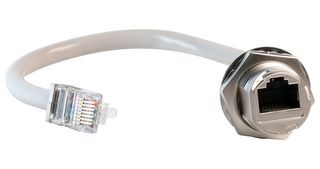 MP002457 - Ethernet Cable, Cat5e, Cat5e, C3 Panel RJ45 Jack to RJ45 Plug, Grey, 200 mm, 7.9 " - MULTICOMP PRO