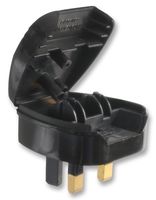 PC8338-BK-R-5A - Euro 2 Pin to UK 3 Pin Converter Plug, 5A Black - POWERCONNECTIONS