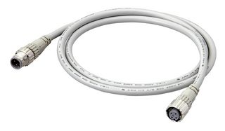 XS5W-D421-C81-F - Sensor Cable, M12 Socket to M12 Plug, 4 Position, 1 m, 3.3 ft - OMRON INDUSTRIAL AUTOMATION