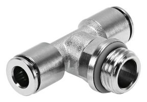 NPQH-T-G18-Q6-P10 - Pneumatic Fitting, Push-In T-Fitting, G1/8, 20 bar, 6 mm, Brass, NPQH - FESTO