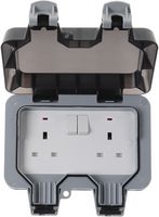 WP22-01 - 13A 2 Way Outdoor Mains Socket - BG ELECTRICAL