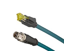120341-0504 - Sensor Cable, Cat6a, M12 Plug, RJ45 Plug, 8 Positions, 4 m, 13.1 ft, Micro-Change 120341 - MOLEX