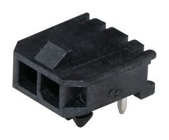 43650-0201 - Pin Header, Power, Wire-to-Board, 3 mm, 1 Rows, 2 Contacts, Through Hole Right Angle - MOLEX