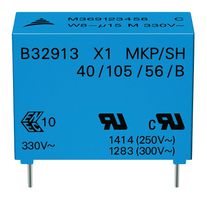 B32912B3334M189 - Safety Capacitor, Metallized PP, Radial Box - 2 Pin, 0.33 µF, ± 20%, X1, Through Hole - EPCOS