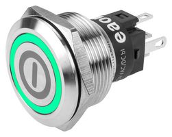 82-6151.1134.B001 - Vandal Resistant Switch, Engraved, On / Off, 82, 22 mm, SPDT, Momentary, Round Flush - EAO