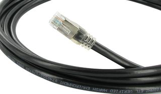 RJFSFTP5E0100 - Ethernet Cable, Cat5e, RJ45 Plug to RJ45 Plug, SFTP (Screened Foiled Twisted Pair), Black, 1 m - AMPHENOL SOCAPEX