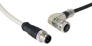 PXPNPN12RAF04AFI010PUR - Sensor Cable, 90° M12 Receptacle, M12 Plug, 4 Positions, 1 m, 3.3 ft, PXP - BULGIN LIMITED
