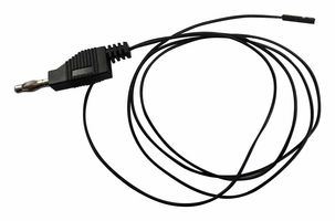 MP770805 - Test Patch Lead, 4mm Stackable Banana Plug, 0.64mm Square Pin Socket, 3.3 ft, 1 m, Black, 3 A - MULTICOMP PRO