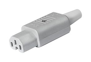 3-122-693 - IEC Power Connector, Grey, IEC C15 Socket, 15 A, 250 VAC, Screw, Cable Mount, 4781 - SCHURTER