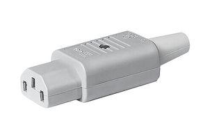 3-122-695 - IEC Power Connector, Grey, IEC C13 Socket, 15 A, 250 VAC, Screw, Cable Mount, 4782 - SCHURTER