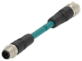 TAD1453A201-003 - Sensor Cable, D-Code, M12 Plug, M12 Receptacle, 4 Positions, 1.5 m, 4.9 ft - TE CONNECTIVITY