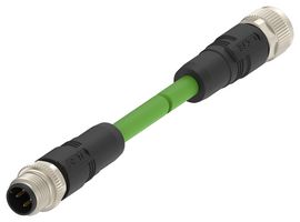 TAD14541111-004 - Sensor Cable, D-Code, M12 Plug, M12 Receptacle, 4 Positions, 3 m, 9.8 ft - TE CONNECTIVITY