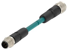 TAD2453A201-020 - Sensor Cable, D-Code, M12 Plug, M12 Receptacle, 4 Positions, 2 m, 6.6 ft - TE CONNECTIVITY
